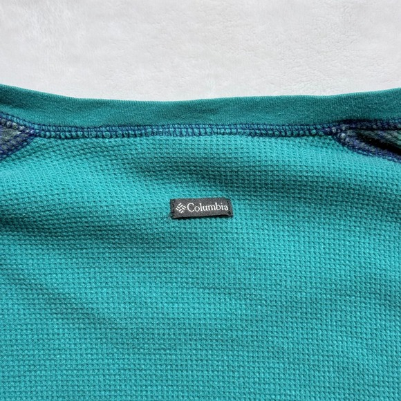 Columbia Long Sleeve Thermal Shirt Plaid Sleeve Teal XL Mens Womens Unisex - Picture 8 of 8